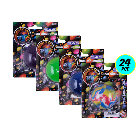 Party Central 24PCE Super Bounce Hand Balls High Quality Rubber 60mm